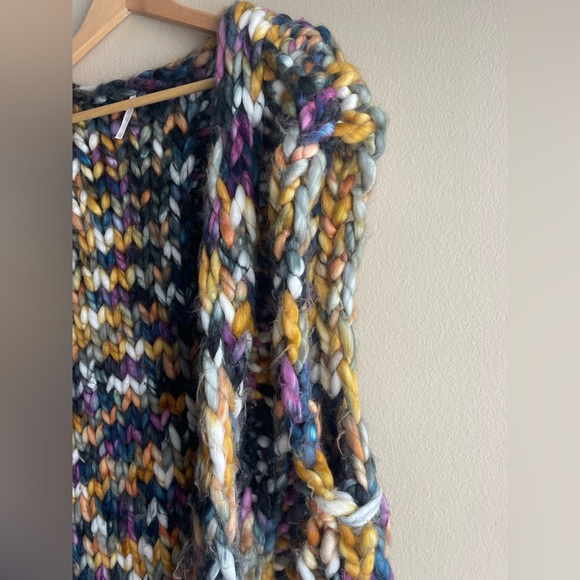 Free People Twilight Chunky Multi Colored Knit Heavyweight Vest Size XL - Picture 6 of 15